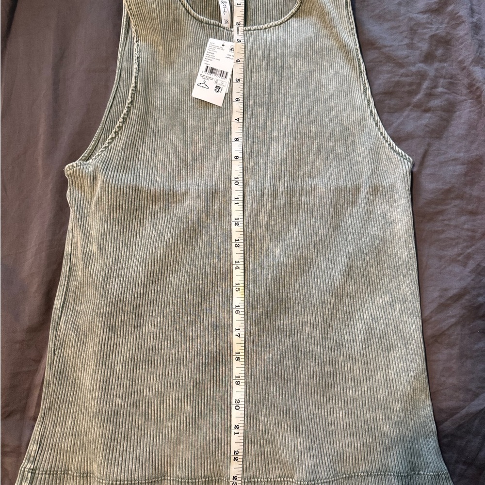Olive Ribbed Tank Top
